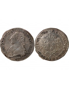 LOUIS XVI - ECU AUX RAMEAUX D'OLIVIER, ARGENT - 1782, Q PERPIGNAN 2