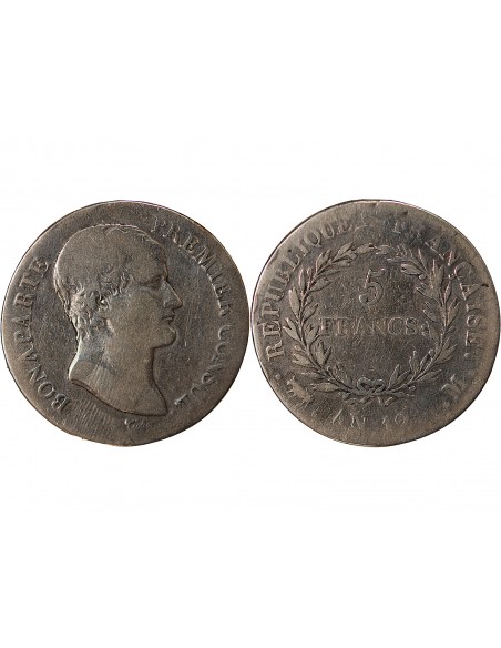 BONAPARTE Ier CONSUL﻿ - 5 FRANCS, ARGENT - AN 12, M TOULOUSE