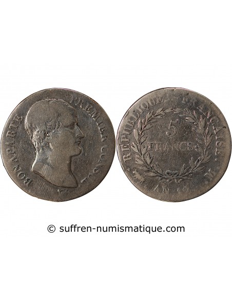 BONAPARTE Ier CONSUL﻿ - 5 FRANCS, ARGENT - AN 12, M TOULOUSE