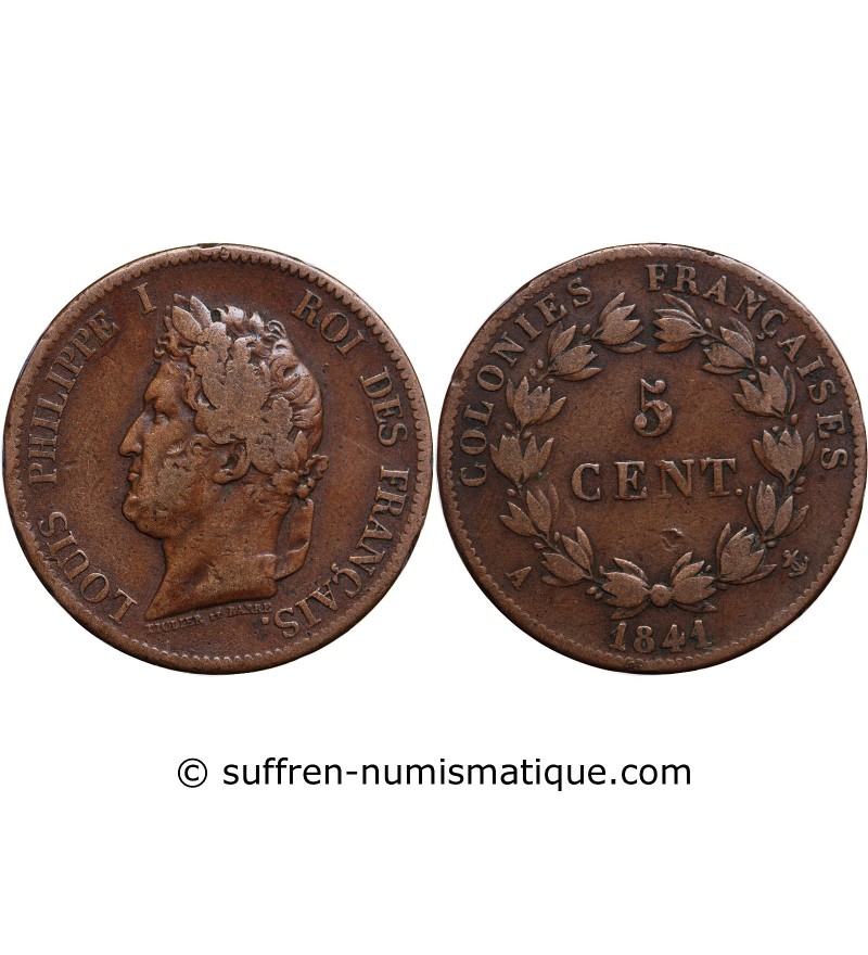 5 CENTIMES LOUIS PHILIPPE 1839 A "Guadeloupe"