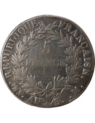 REPUBLIQUE, NAPOLEON Ier - 5 FRANCS ARGENT - AN 13, M TOULOUSE