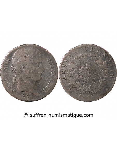 NAPOLEON Ier, CENT-JOURS - 5 FRANCS ARGENT - 1815, A PARIS