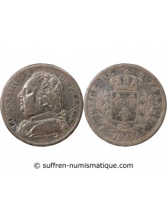 LOUIS XVIII - 5 FRANCS ARGENT, BUSTE HABILLE - 1815, L BAYONNE