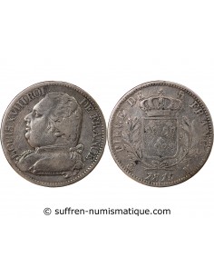 LOUIS XVIII - 5 FRANCS ARGENT, BUSTE HABILLE - 1815, M TOULOUSE