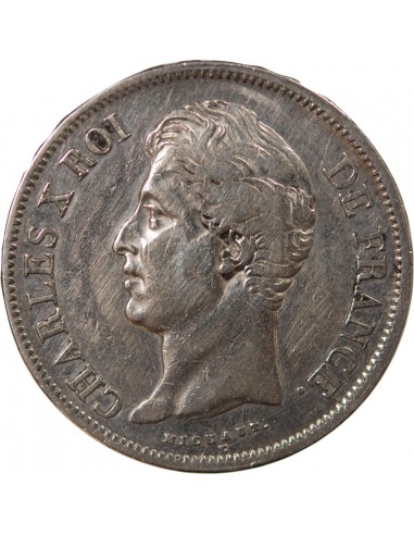 CHARLES X﻿ - 5 FRANCS ARGENT, TRANCHE EN RELIEF - 1830, A PARIS