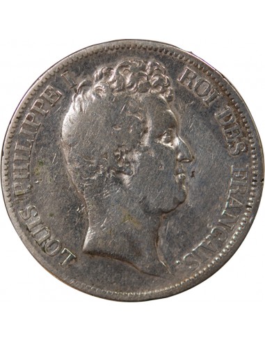 LOUIS PHILIPPE﻿ - 5 FRANCS 1830 W LILLE "Tiolier sans le I, Tr creux"