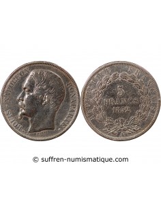 LOUIS-NAPOLEON BONAPARTE - 5 FRANCS ARGENT, 1er TYPE - 1852, A PARIS