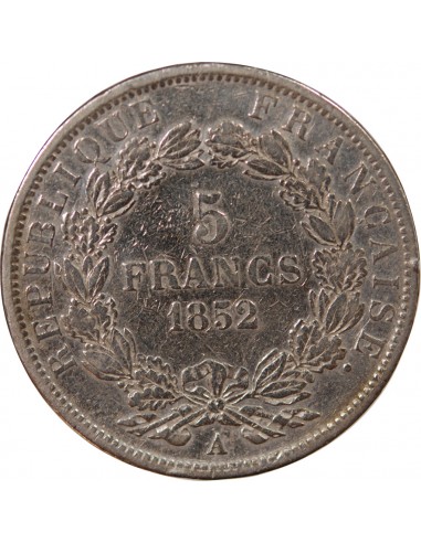 LOUIS-NAPOLEON BONAPARTE - 5 FRANCS ARGENT, 1er TYPE - 1852, A PARIS