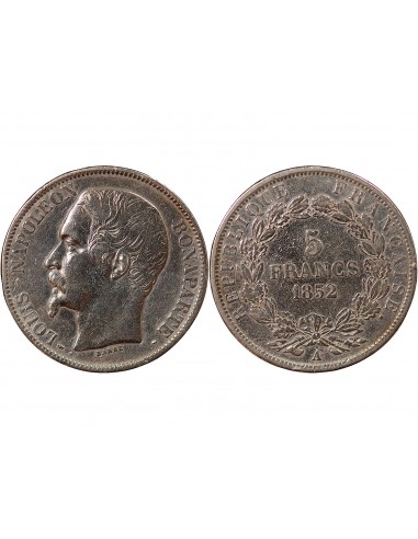 LOUIS-NAPOLEON BONAPARTE - 5 FRANCS ARGENT, 1er TYPE - 1852, A PARIS