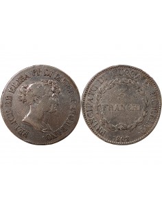 ITALIE, FELIX BACCIOCHI ET ELISA BONAPARTE - 5 FRANCHI ARGENT - 1808, FLORENCE 2