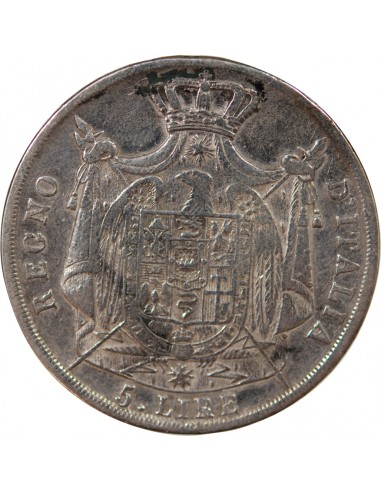 ITALIE, NAPOLEON Ier - 5 LIRE ARGENT - 1811, M MILAN