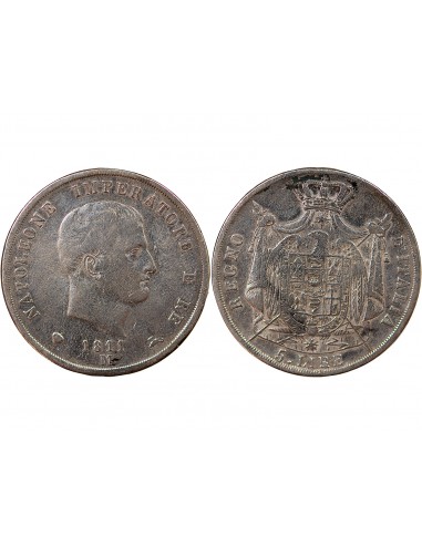 ITALIE, NAPOLEON Ier - 5 LIRE ARGENT - 1811, M MILAN