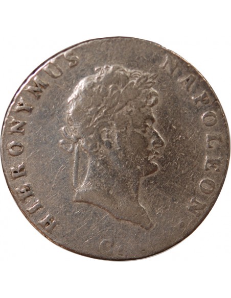 ALLEMAGNE, ROYAUME DE WESTPHALIE, JÉRÔME BONAPARTE - 2/3 THALER ARGENT - 1813, C CLAUSTHAL