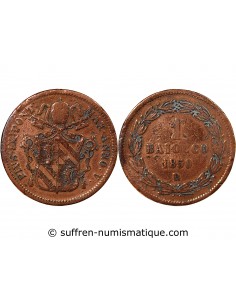 VATICAN, PIE IX - 1/2 BAIOCCO - 1850, AN V, R ROME