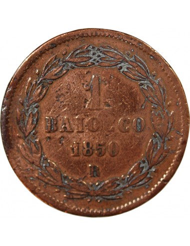 VATICAN, PIE IX - 1/2 BAIOCCO - 1850, AN V, R ROME