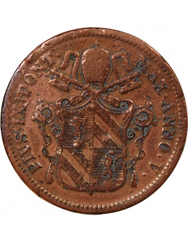VATICAN, PIE IX - 1/2 BAIOCCO - 1850, AN V, R ROME