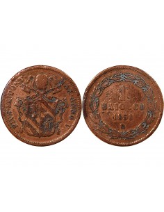 VATICAN, PIE IX - 1/2 BAIOCCO - 1850, AN V, R ROME 2
