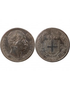 ITALIE, UMBERTO Ier - 2 LIRE ARGENT - 1887, R ROME 2