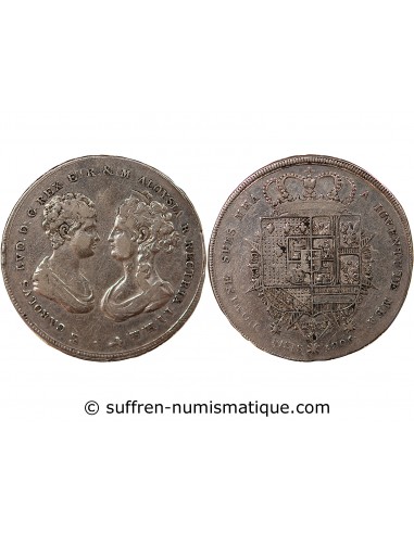 ITALIE, ROYAUME D'ETRURIE, CHARLES-LOUIS & MARIE LOUISE - FRANCESCONE ARGENT - 1806, FLORENCE