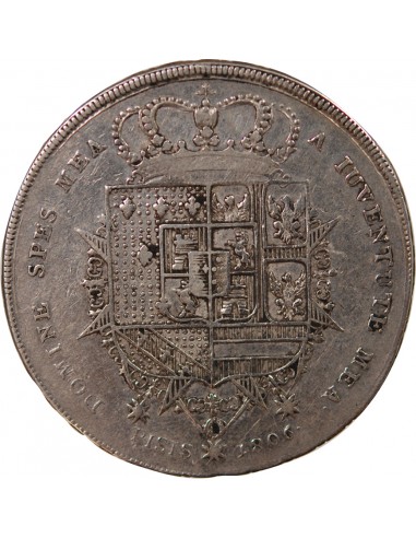 ITALIE, ROYAUME D'ETRURIE, CHARLES-LOUIS & MARIE LOUISE - FRANCESCONE ARGENT - 1806, FLORENCE