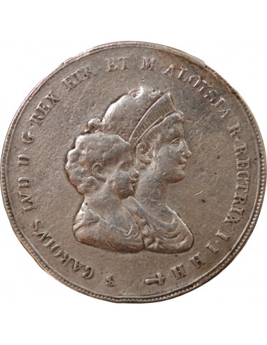 ITALIE, ROYAUME D'ETRURIE, CHARLES-LOUIS & MARIE LOUISE - 10 LIRE ARGENT - 1807, FLORENCE