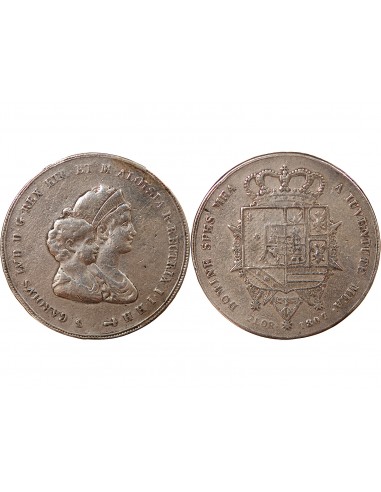 ITALIE, ROYAUME D'ETRURIE, CHARLES-LOUIS & MARIE LOUISE - 10 LIRE ARGENT - 1807, FLORENCE