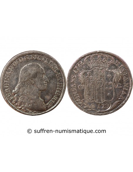 ITALIE, ROYAUME DE NAPLES, FERDINAND IV - 120 GRANA ARGENT - 1788, NAPLES