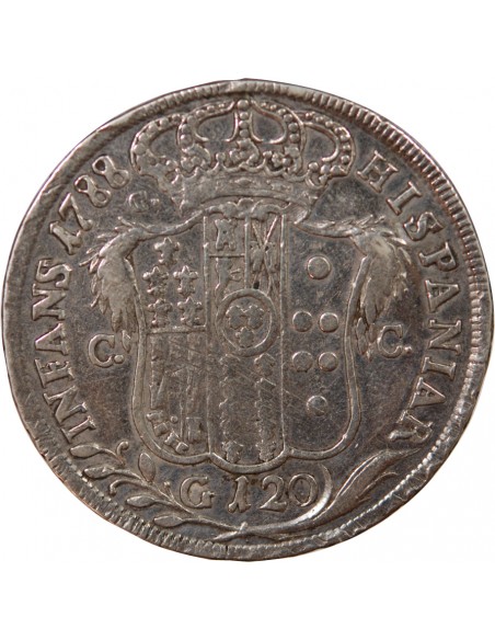 ITALIE, ROYAUME DE NAPLES, FERDINAND IV - 120 GRANA ARGENT - 1788, NAPLES