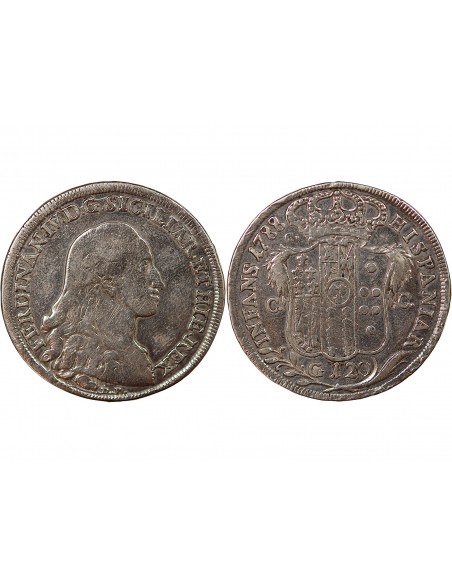 ITALIE, ROYAUME DE NAPLES, FERDINAND IV - 120 GRANA ARGENT - 1788, NAPLES