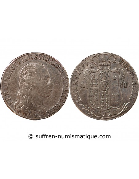 ITALIE, ROYAUME DE NAPLES, FERDINAND IV - 120 GRANA ARGENT - 1798, NAPLES