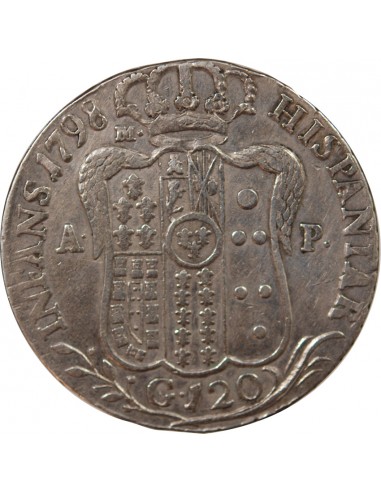ITALIE, ROYAUME DE NAPLES, FERDINAND IV - 120 GRANA ARGENT - 1798, NAPLES