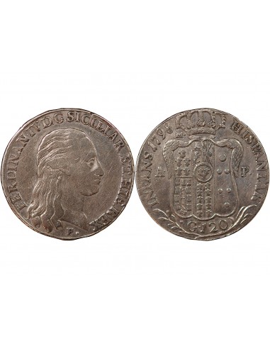 ITALIE, ROYAUME DE NAPLES, FERDINAND IV - 120 GRANA ARGENT - 1798, NAPLES