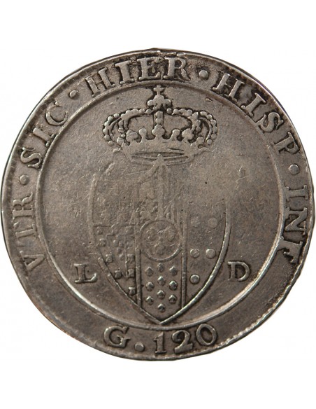 ITALIE, ROYAUME DE NAPLES, FERDINAND IV - 120 GRANA ARGENT - 1805 NAPLES