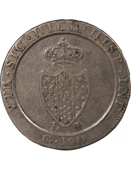 ITALIE, ROYAUME DE NAPLES, FERDINAND IV - 120 GRANA - 1805 NAPLES