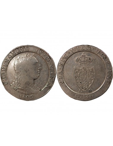 ITALIE, ROYAUME DE NAPLES, FERDINAND IV - 120 GRANA - 1805 NAPLES