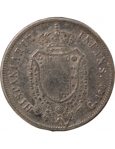 ITALIE, ROYAUME DES DEUX-SICILES, FERDINAND I - 120 GRANA ARGENT, GRANDE TÊTE - 1818, NAPLES