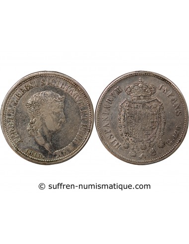ITALIE, ROYAUME DES DEUX-SICILES, FERDINAND I - 120 GRANA ARGENT, PETITE TÊTE - 1818, NAPLES