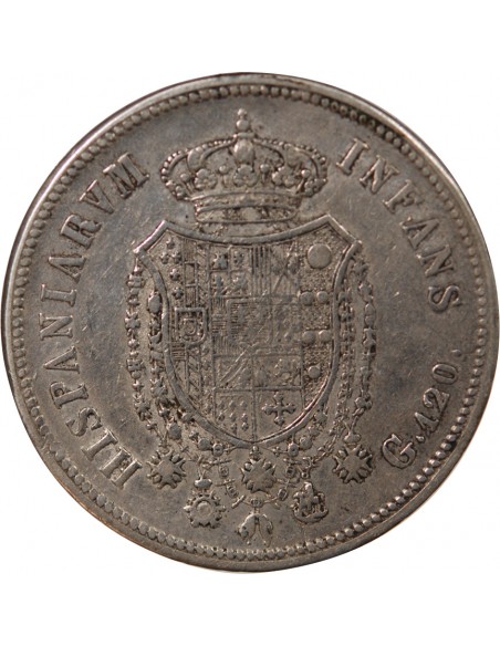 ITALIE, ROYAUME DES DEUX-SICILES, FERDINAND I - 120 GRANA ARGENT, PETITE TÊTE - 1818, NAPLES