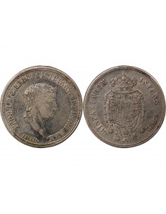 ITALIE, ROYAUME DES DEUX-SICILES, FERDINAND I - 120 GRANA ARGENT, PETITE TÊTE - 1818, NAPLES 2