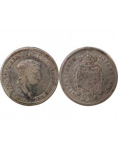 ITALIE, ROYAUME DES DEUX-SICILES, FERDINAND I - 120 GRANA ARGENT, PETITE TÊTE - 1818, NAPLES