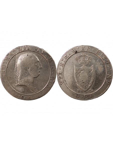 ITALIE, ROYAUME DE NAPLES, FERDINAND IV - 120 GRANA - 1805 NAPLES