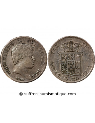 ITALIE, ROYAUME DES DEUX-SICILES, FERDINAND II - 120 GRANA ARGENT, 1er TYPE - 1833 NAPLES