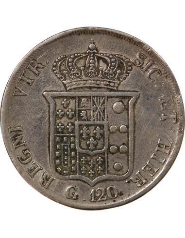 ITALIE, ROYAUME DES DEUX-SICILES, FERDINAND II - 120 GRANA ARGENT, 1er TYPE - 1833 NAPLES