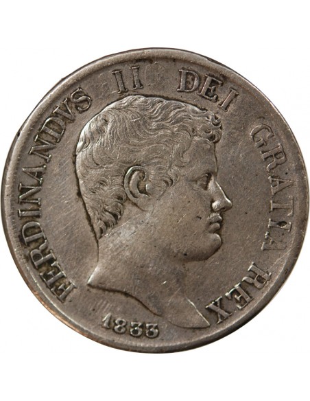 ITALIE, ROYAUME DES DEUX-SICILES, FERDINAND II - 120 GRANA ARGENT, 1er TYPE - 1833 NAPLES