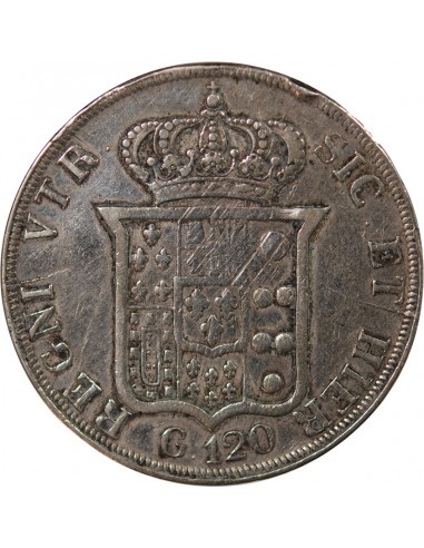 ITALIE, ROYAUME DES DEUX-SICILES, FERDINAND II - 120 GRANA ARGENT, 2nd TYPE - 1836 NAPLES