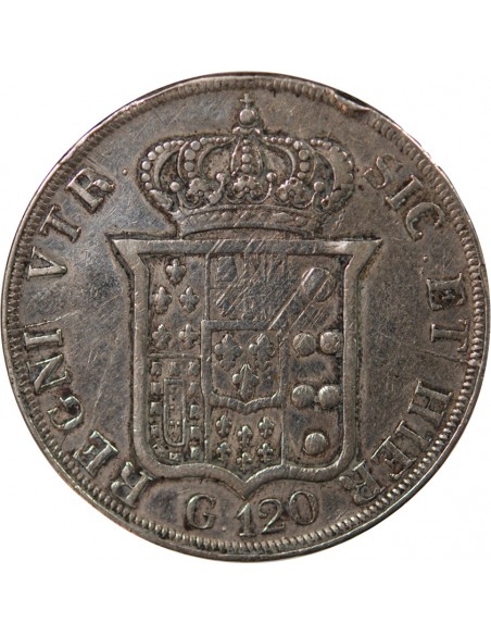 ITALIE, ROYAUME DES DEUX-SICILES, FERDINAND II - 120 GRANA ARGENT, 2nd TYPE - 1836 NAPLES