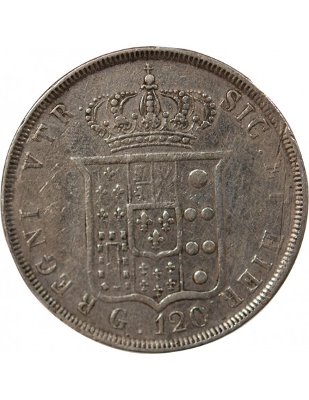 ITALIE, ROYAUME DES DEUX-SICILES, FERDINAND II - 120 GRANA ARGENT, 4eme TYPE - 1841 NAPLES
