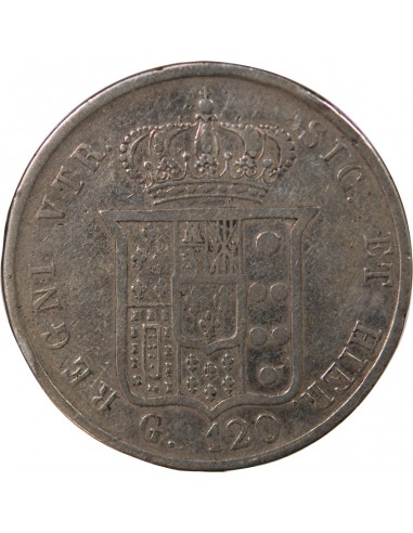 ITALIE, ROYAUME DES DEUX-SICILES, FERDINAND II - 120 GRANA ARGENT, 6eme TYPE - 1857 NAPLES