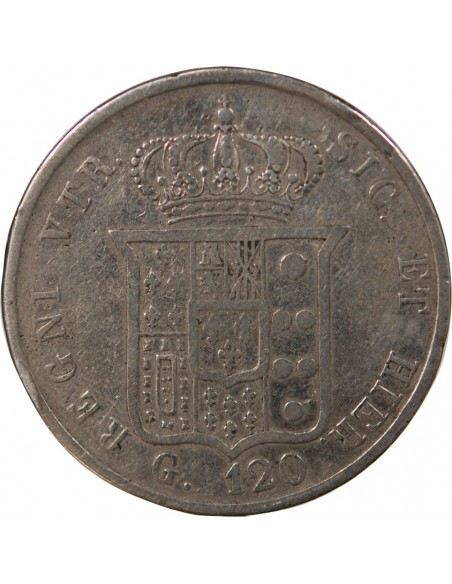 ITALIE, ROYAUME DES DEUX-SICILES, FERDINAND II - 120 GRANA ARGENT, 6eme TYPE - 1857 NAPLES