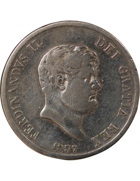 ITALIE, ROYAUME DES DEUX-SICILES, FERDINAND II - 120 GRANA ARGENT, 6eme TYPE - 1857 NAPLES